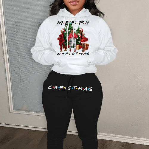 Women's Christmas hoodie and joggers set with festive graphic design Lune London