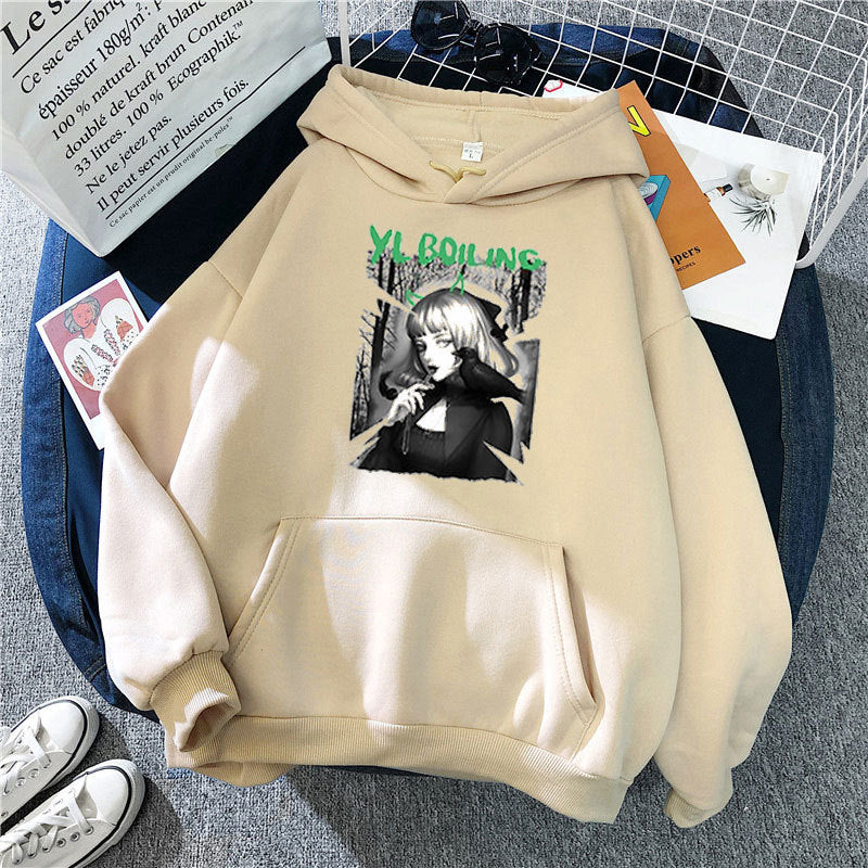 Women's hooded sweatshirt with avant-garde graphic design Chic & Stil