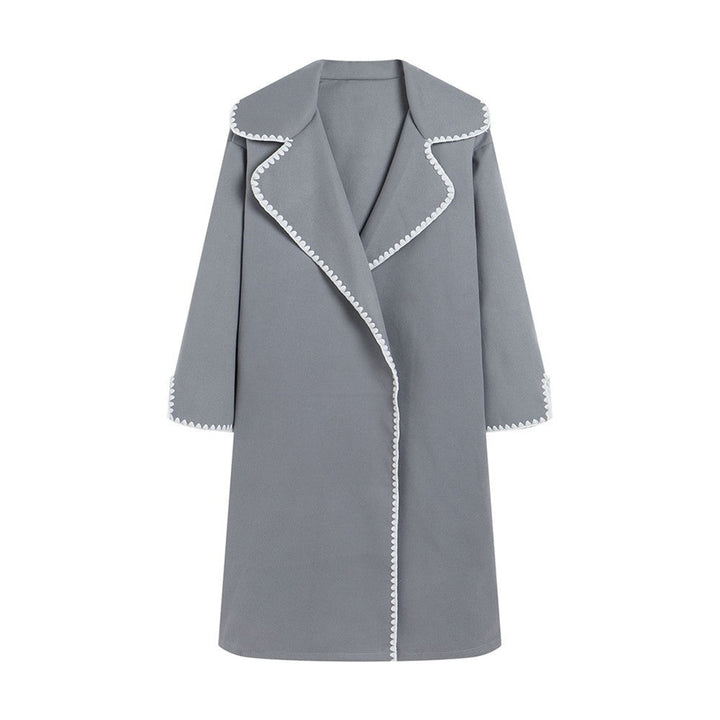 Lune London | Windbreaker - Wool texture - Plus size fit - Open front - Embroidered lapel