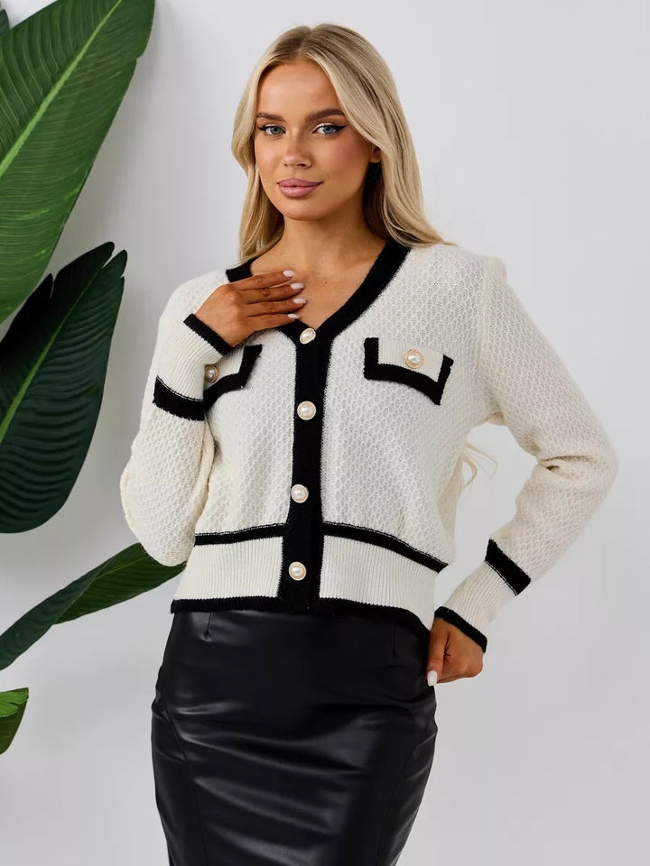 Cardigan femme avec poches et détail de bouton Chic & Stil
