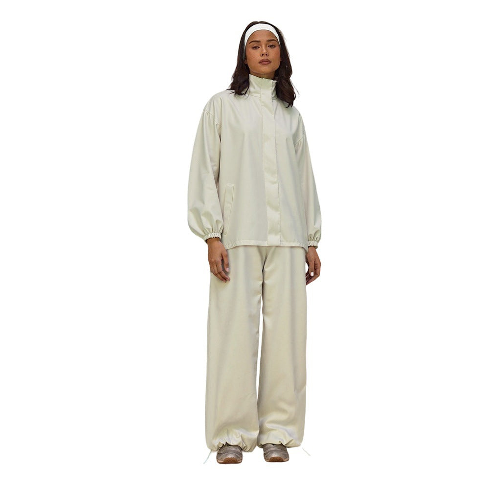 Veste fonctionnelle sportive pour femmes avec poignets de manches élastiques et pantalon ample Chic & Stil
