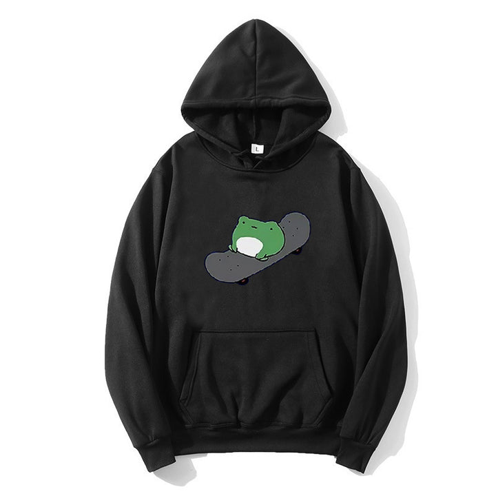 Women's hoodie with humorous frog design Chic & Stil