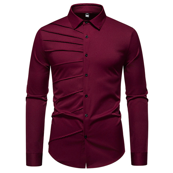 Trendy long sleeve shirt for men with an original pleat design Lune London