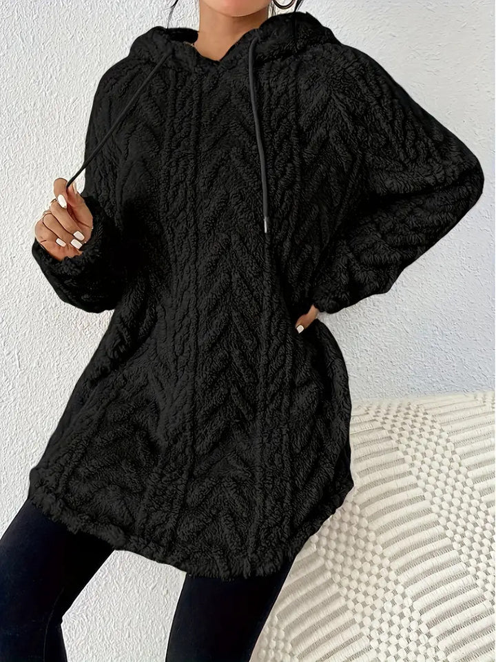 Ladies pleasant fleece pullover with hood and structured design Lune London