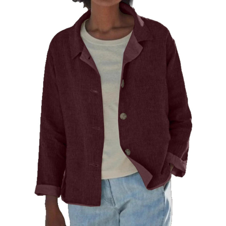 Ladies lightweight and casual cotton jacket with buttoned details Lune London