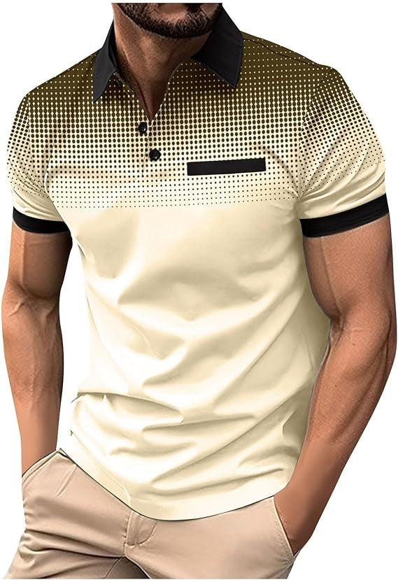 Short-sleeve polo shirt for men with gradient pattern Lune London