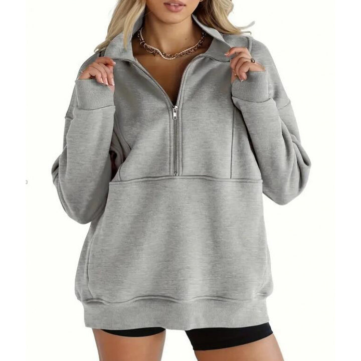 Women's sweatshirt with half-zip and oversized fit Lune London