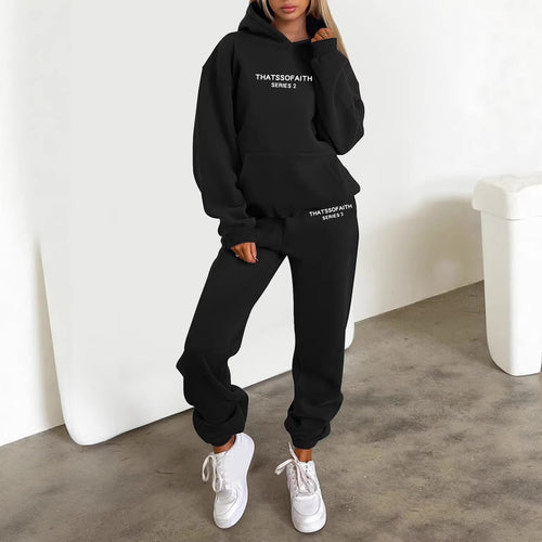 Women's jogging suit with comfortable hood and elastic cuffs Chic & Stil