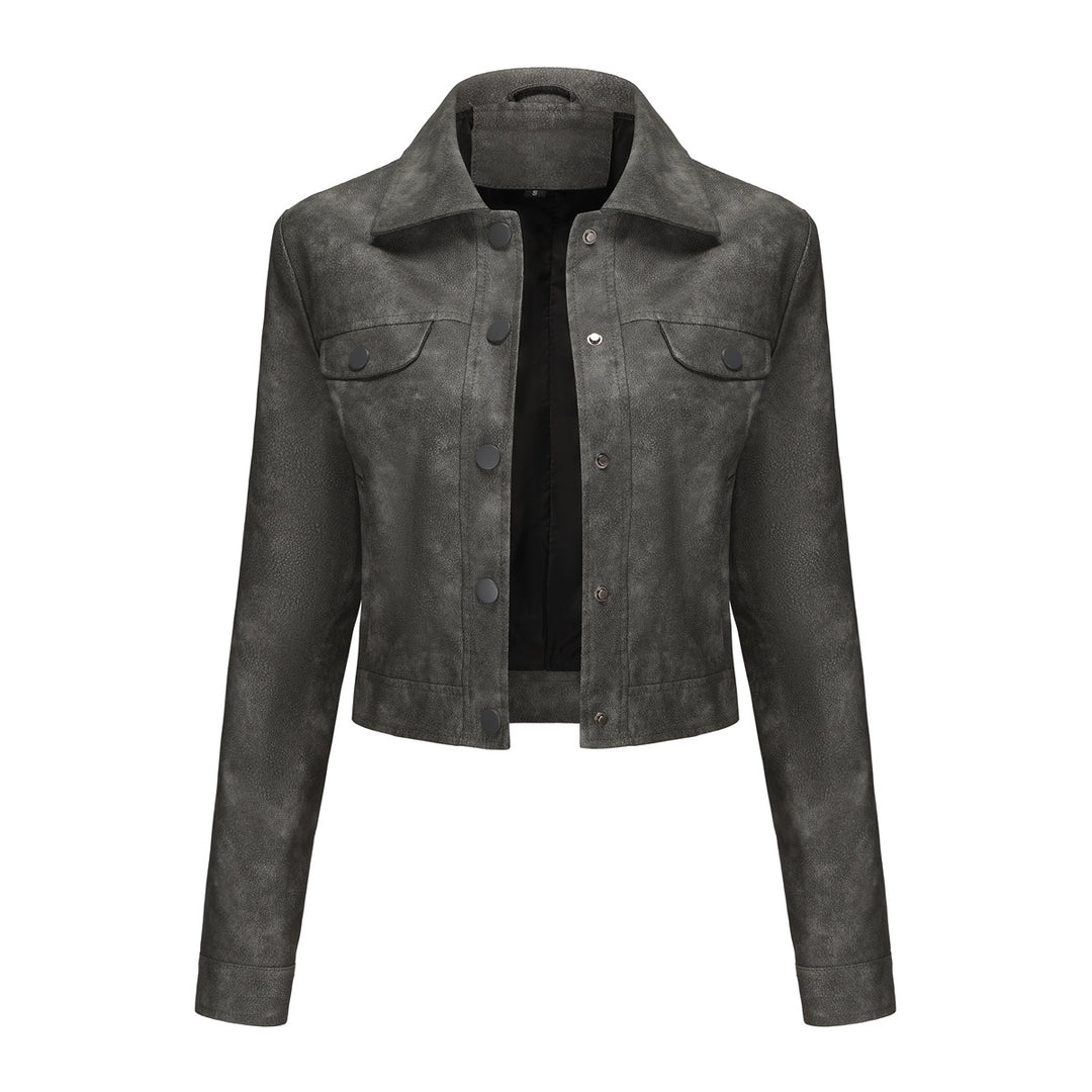 Chic and style short leather jacket for ladies
