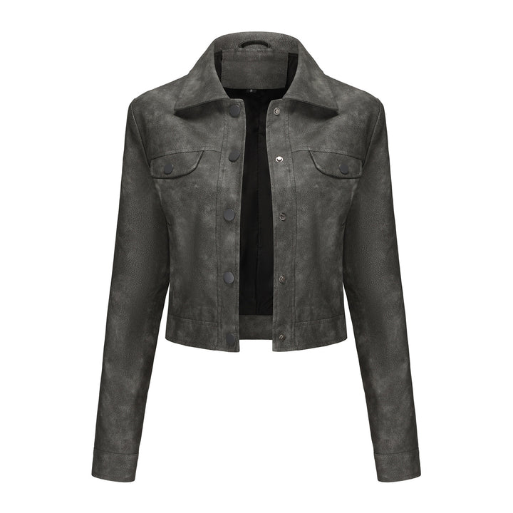 Chic and style short leather jacket for ladies