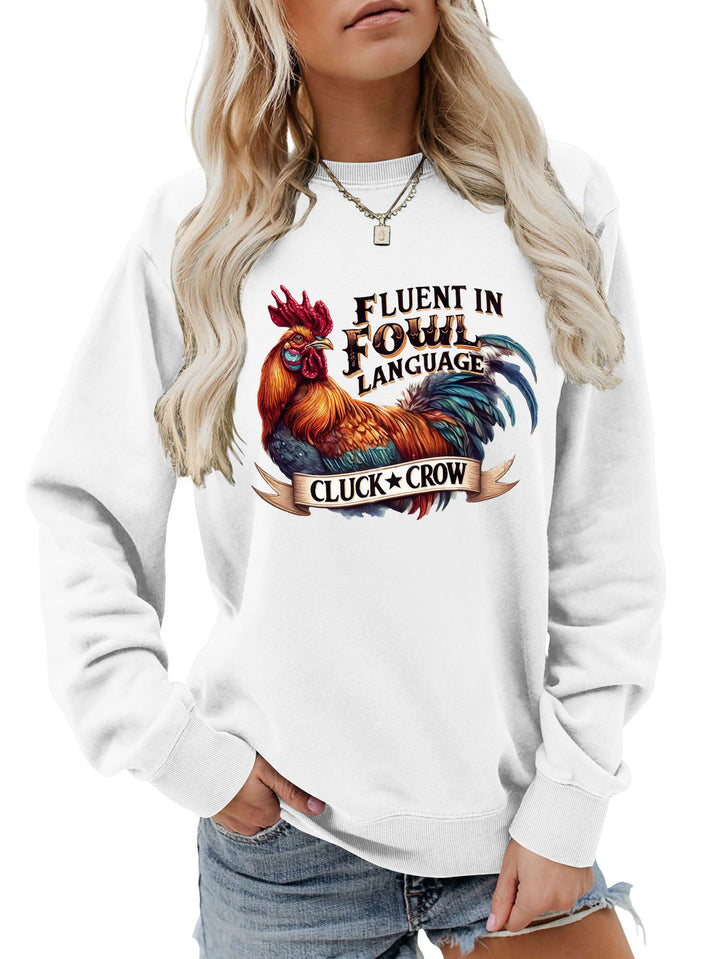Sweat-shirt pour femmes avec motif de poulet humoristique et coupe confortable Chic & Stil