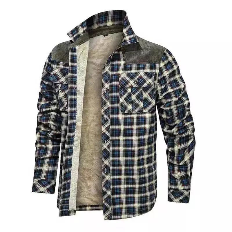 Men's plaid flannel shirt with warm inner lining Lune London
