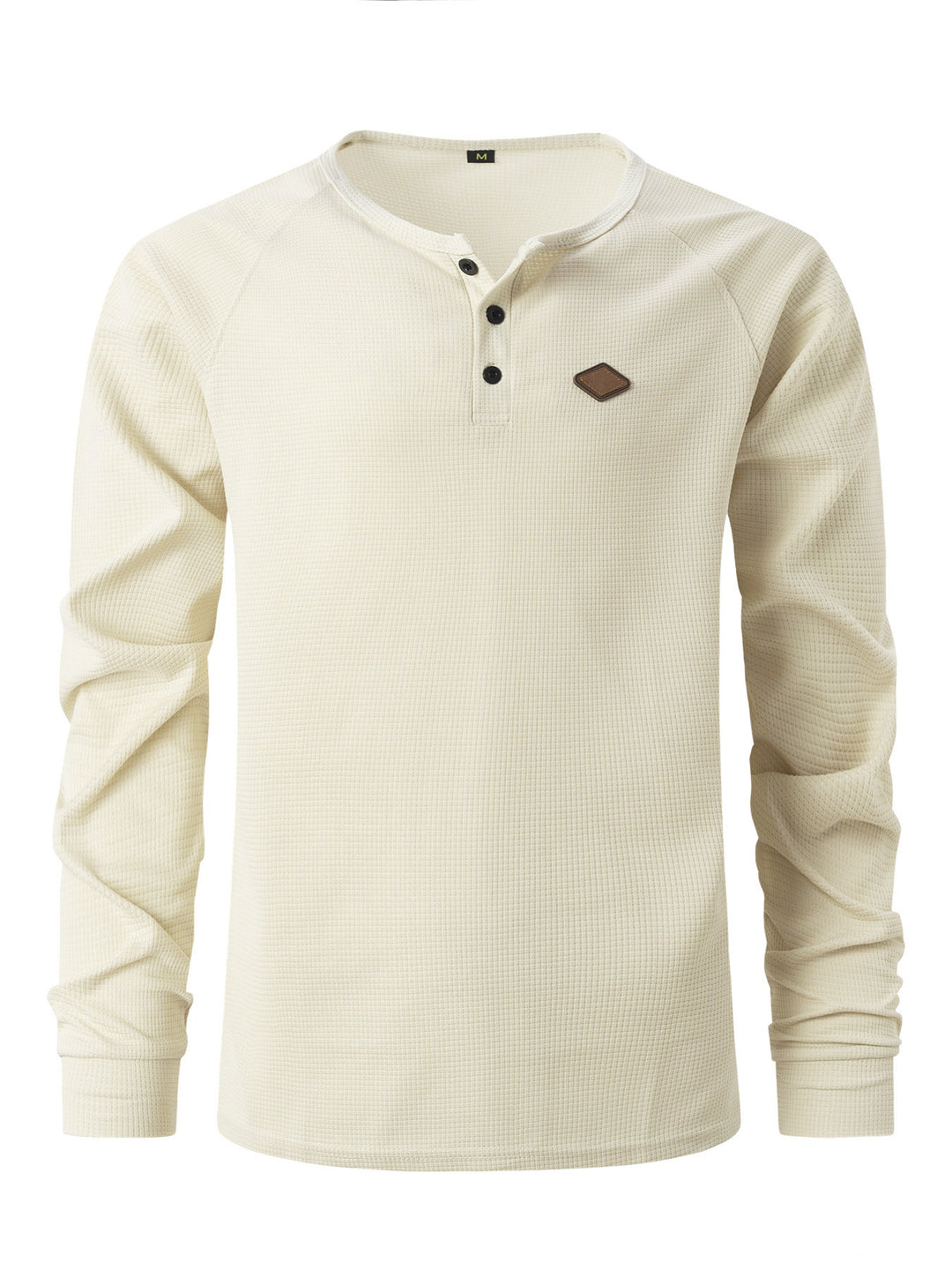 Men's Long Sleeve Henley Shirt with Textured Fabric and Fashionable Button Details Lune London
