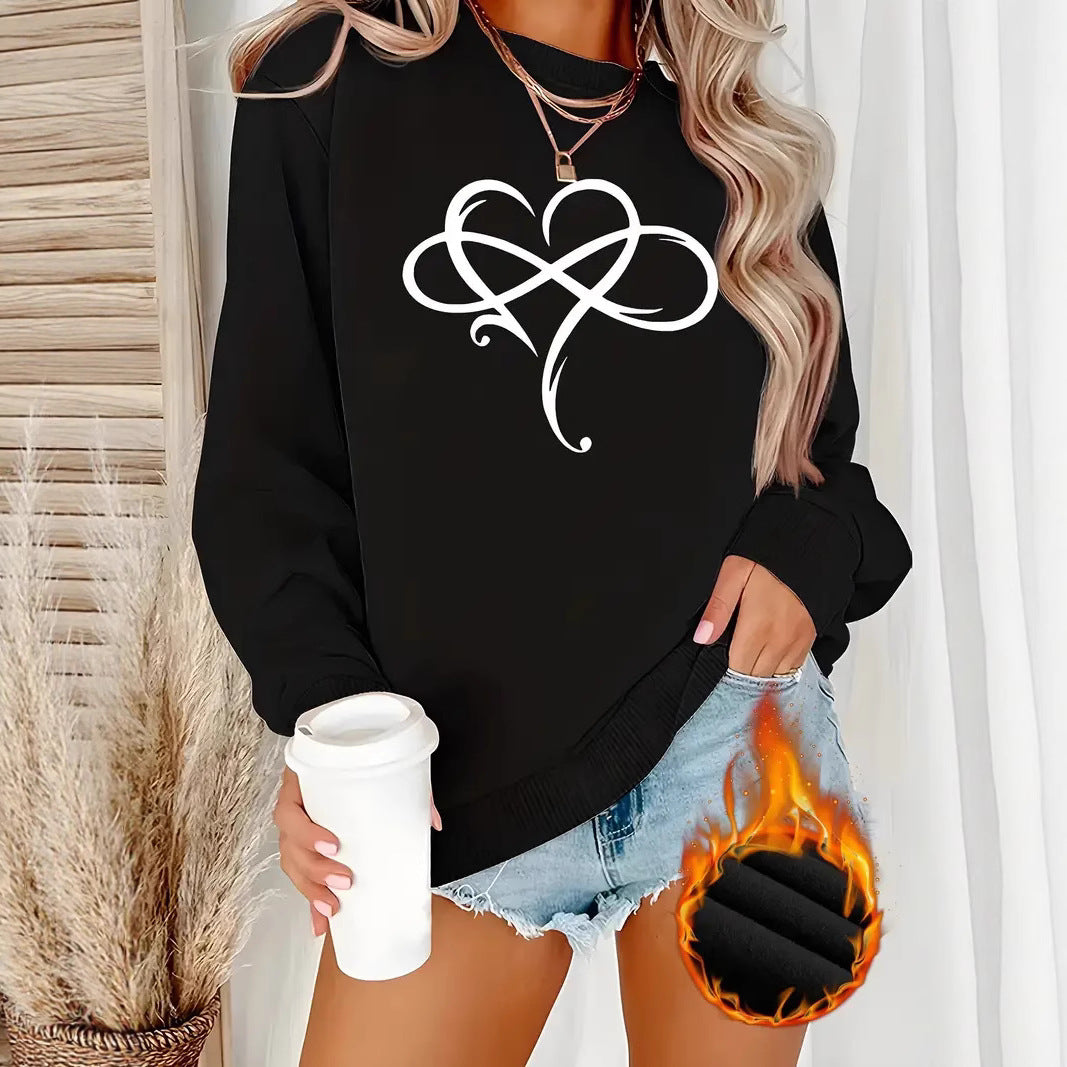 Sweatshirt pour femmes avec design de cœur créatif et coupe décontractée Chic & Stil