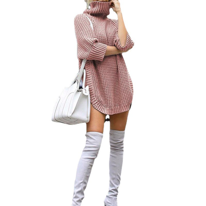 Knit dress for women with high collar and trendy oversized fit Lune London