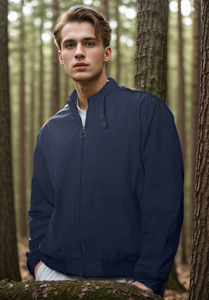 Versatile transition jacket for men with practical pockets and modern high collar Lune London