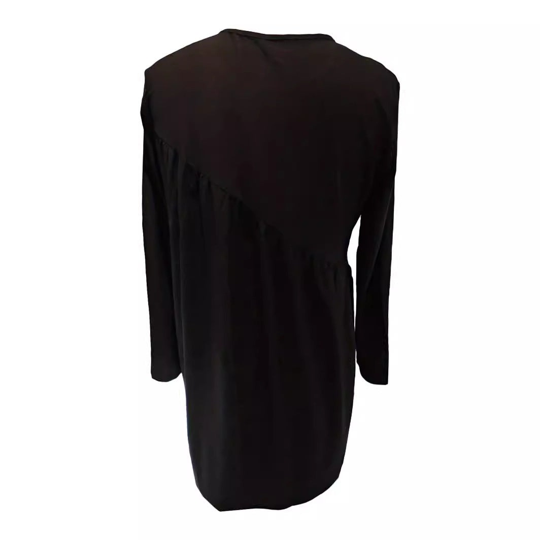 Elegant mini dress for ladies with asymmetrical hem and ruffle details Lune London