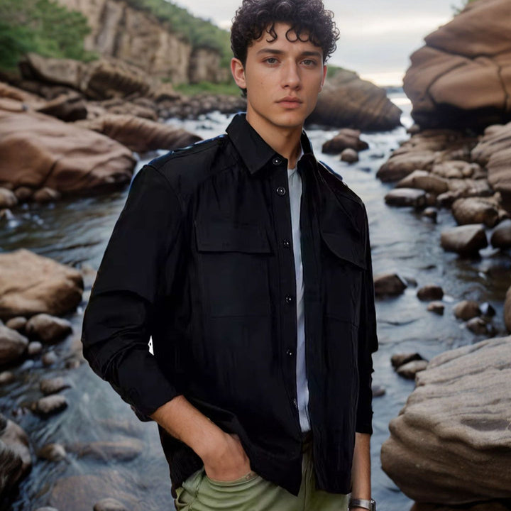 Versatile camping shirt for men with practical pockets and breathable properties Lune London