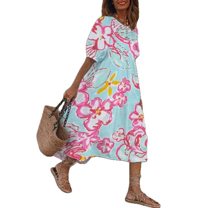 Chic and Stylish floral print maxi dress with knotted front for ladies