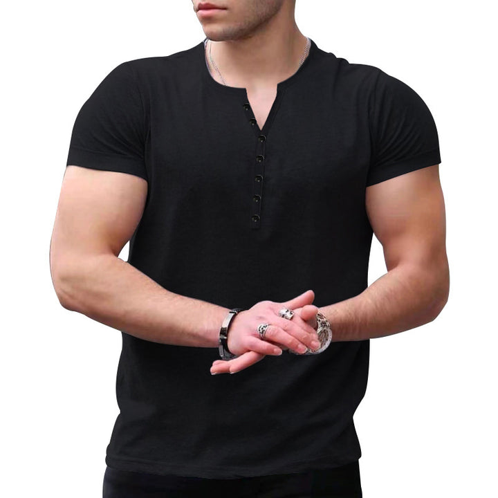 Men's Leisure Short Sleeve Henley T-shirt Lune London