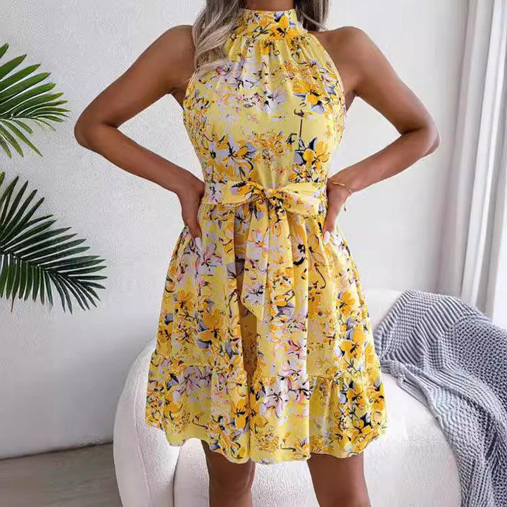 Lune London Women's Floral Mini Dress with Collar