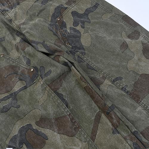 Cargo pants for women with multifunctional pockets and modern camouflage design Lune London