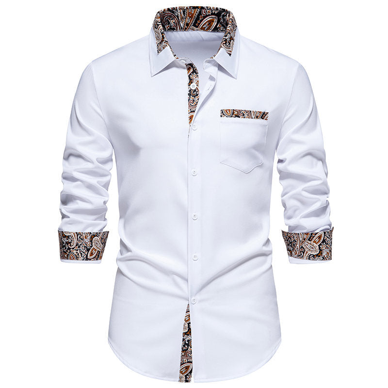 Classic long sleeve shirt for men with a modern paisley pattern Lune London