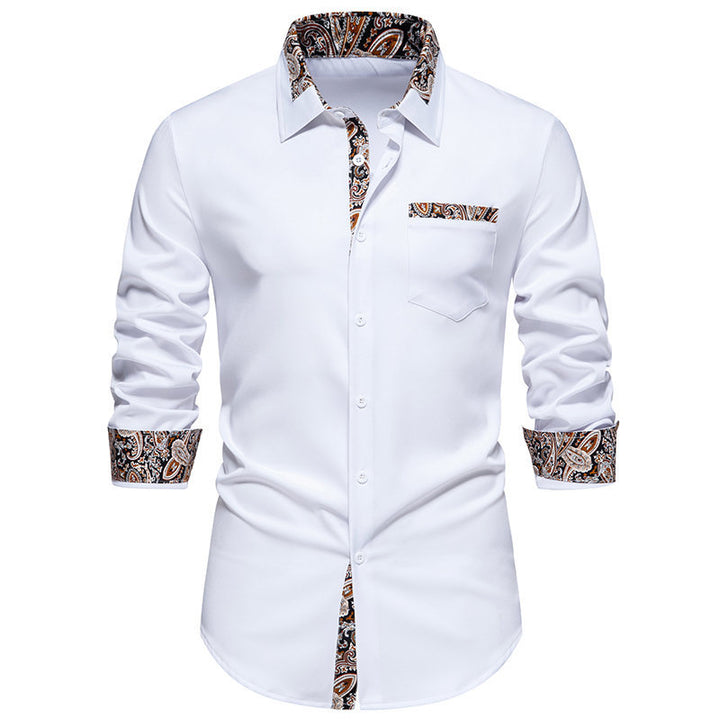 Classic long sleeve shirt for men with a modern paisley pattern Lune London
