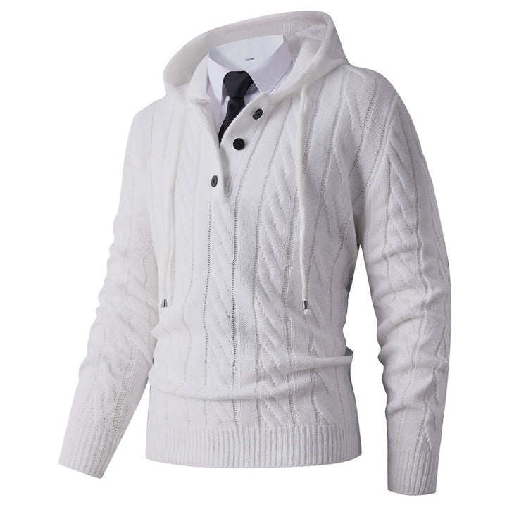 Men's knitted hoodie jacket with modern twisted pattern Lune London