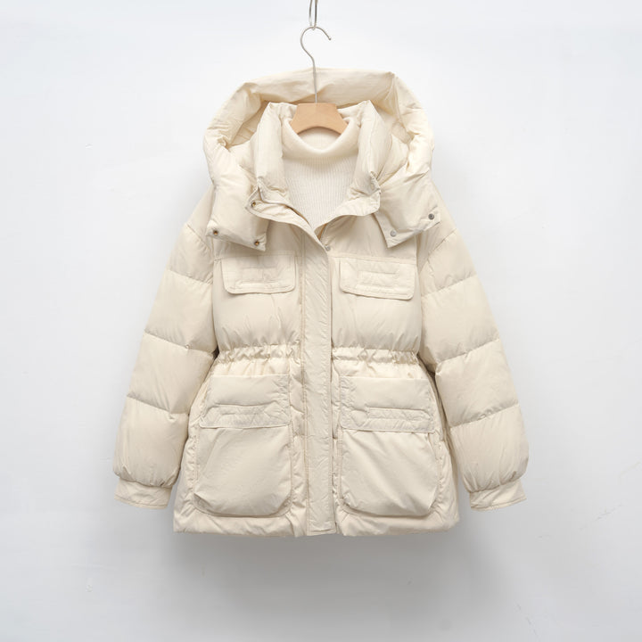 Ladies winter puffy quilted jacket with oversized cut and practical pockets Lune London