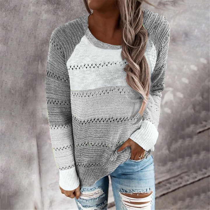Lightweight striped knit pullover for women Lune London