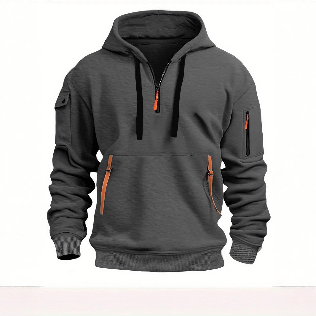 Men's functional hoodie with trendy zip pockets Lune London
