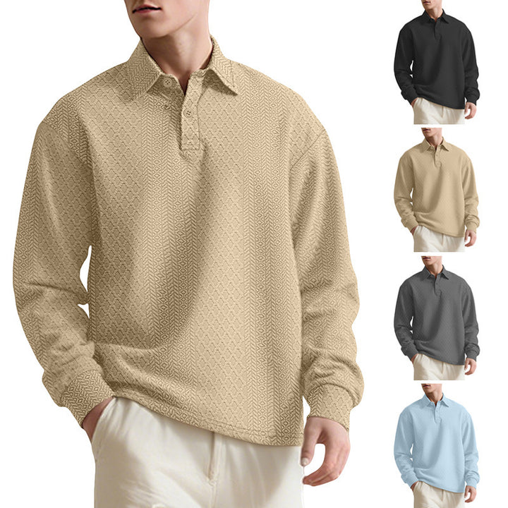 Men's long sleeve shirt with textured surface and elegant button placket Lune London