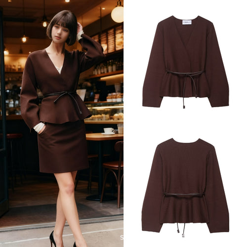 Wrap jacket for women with a modern cut and a belt Lune London
