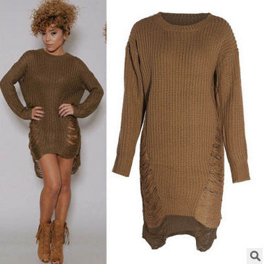 Knit dress for women with an exciting ribbed design and side slits Lune London