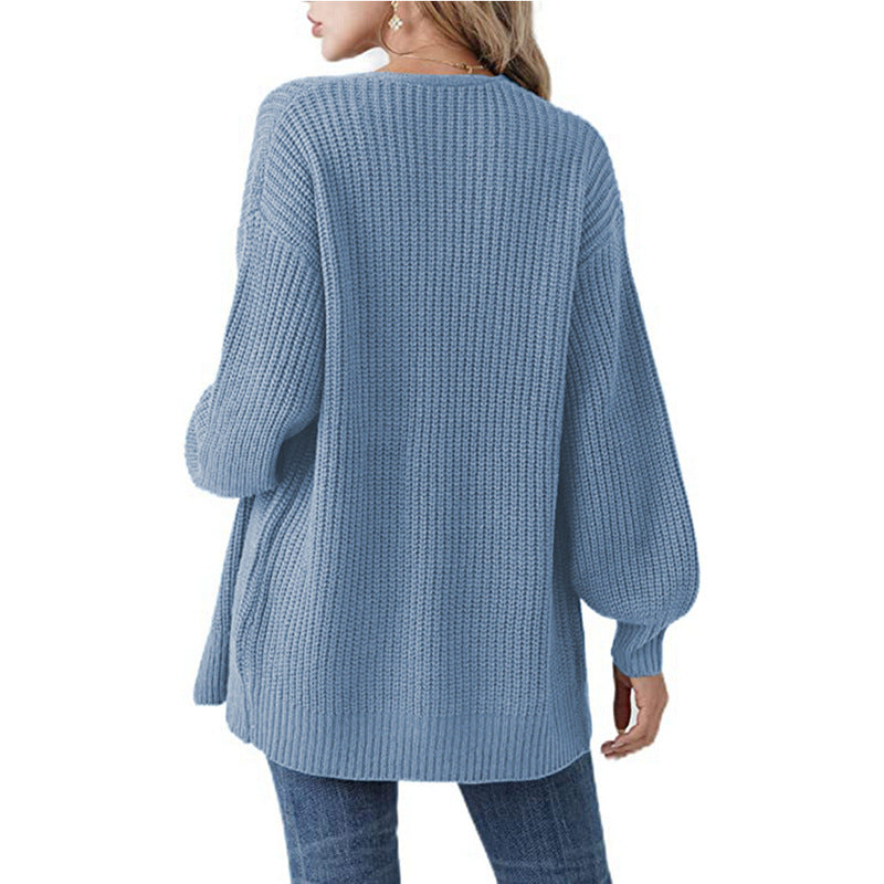 Ladies Soft Knit Cardigan with Front Openings Lune London