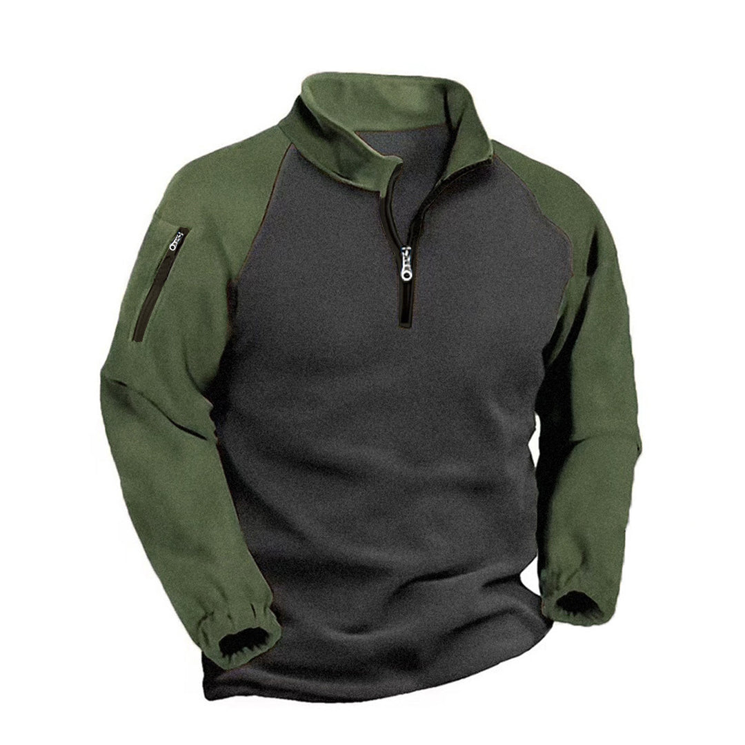 Functional fleece jacket for men with high collar and zipper Lune London