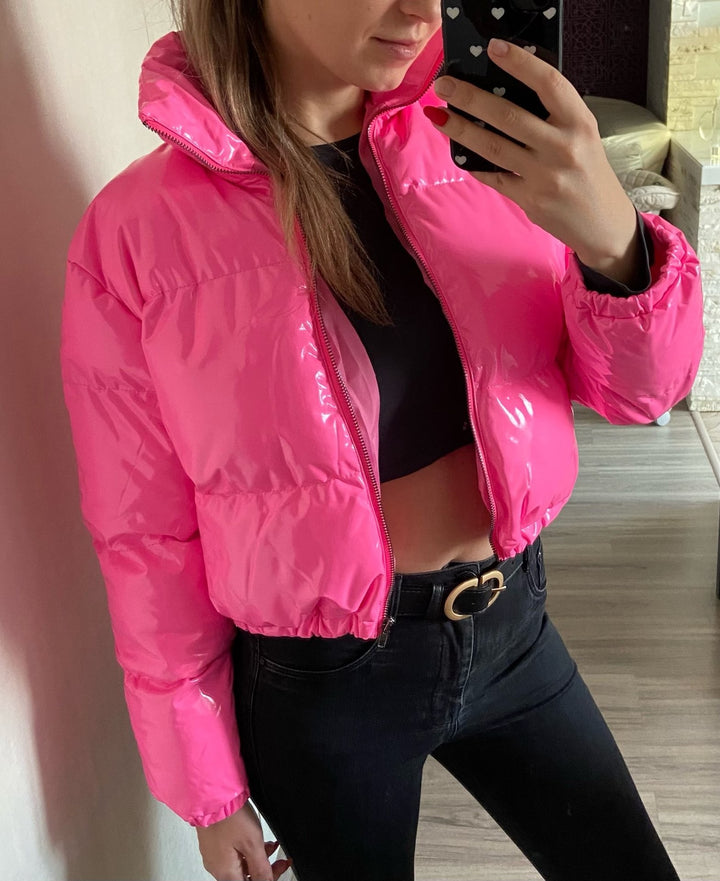 Ladies Short Shiny Puffer Lune London