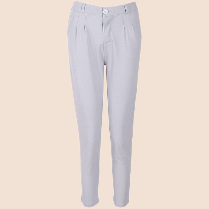 Women's Elegant Chino Pants with Pleats and High Pockets