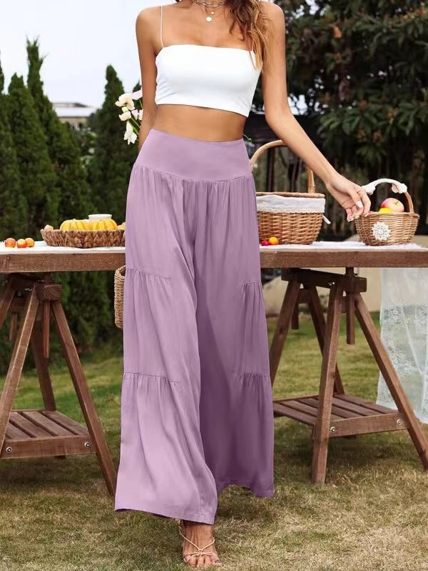 Summer pants for women, loose fit with elastic waist and fluid cut Lune London