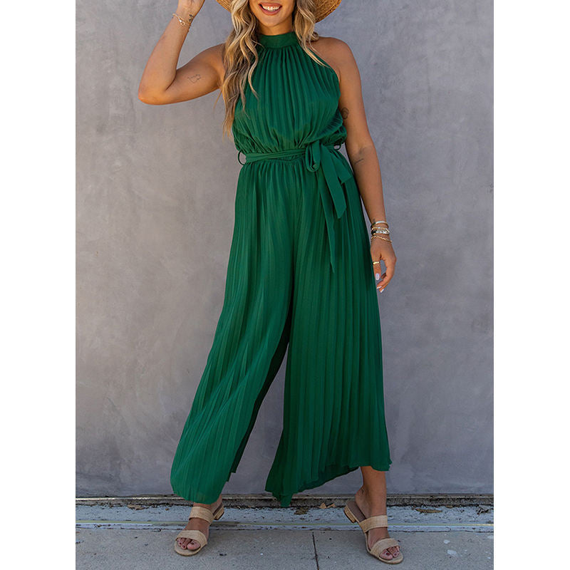 Ladies elegant pleated jumpsuit Lune London
