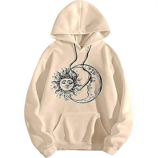 Women's hoodie with artistic sun-moon motif Chic & Stil