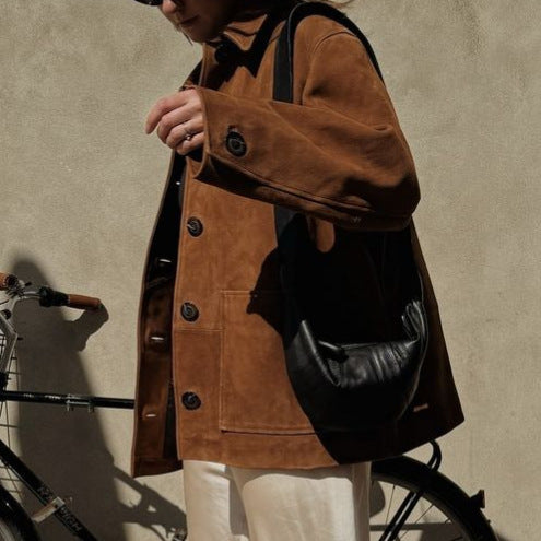 Ladies elegant suede jacket in an oversized style Lune London