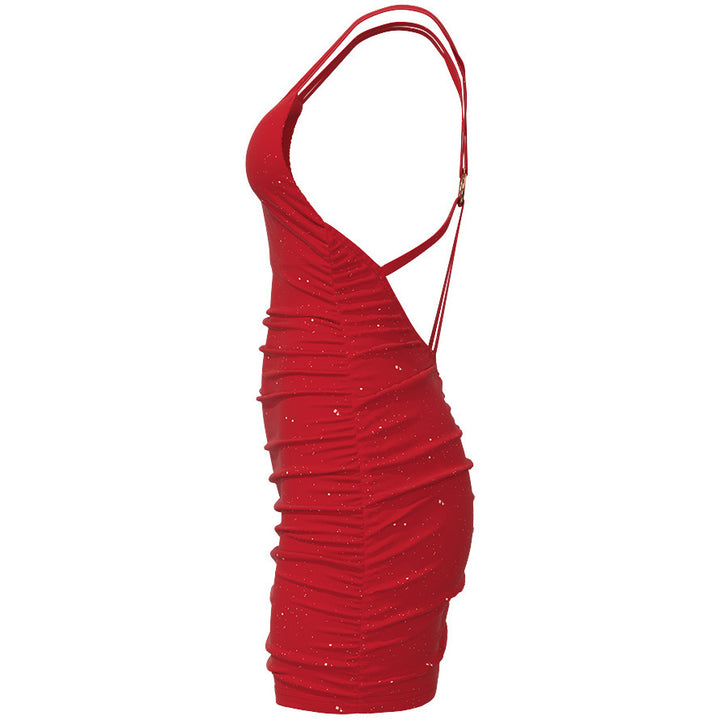 Fitted night dress for women with spaghetti straps and a sparkling design Lune London