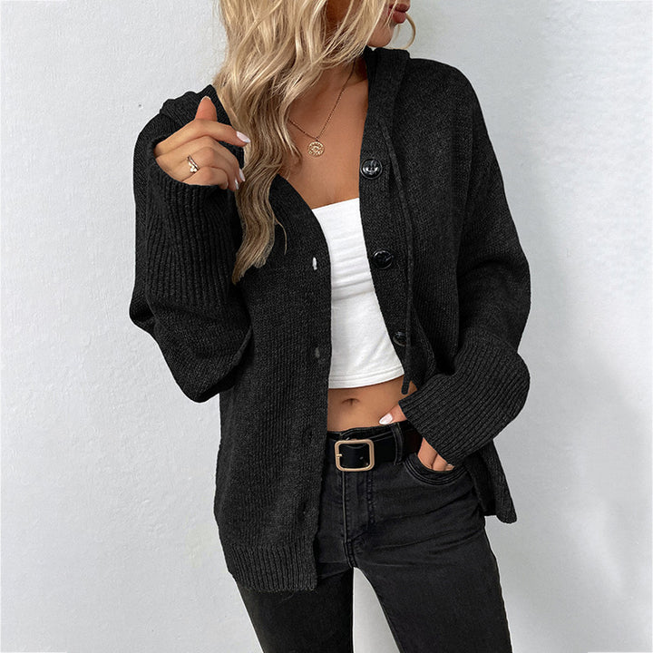 Women Fashion Cardigan with Hood and Practical Button Details Lune London