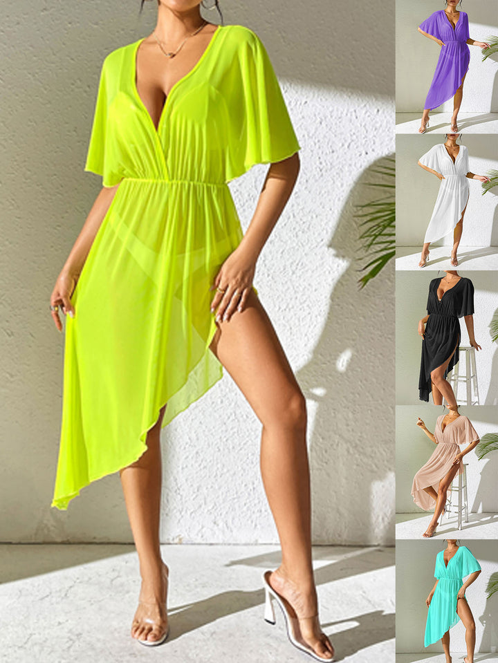 Women Draped Beach Dress with High Slit Lune London
