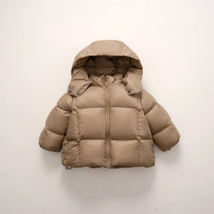 Ladies modern down jacket with removable hood and elastic cuffs Lune London