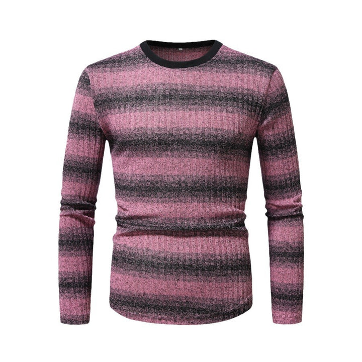 Men's long sleeve shirt in textured material with a stylish striped pattern Lune London