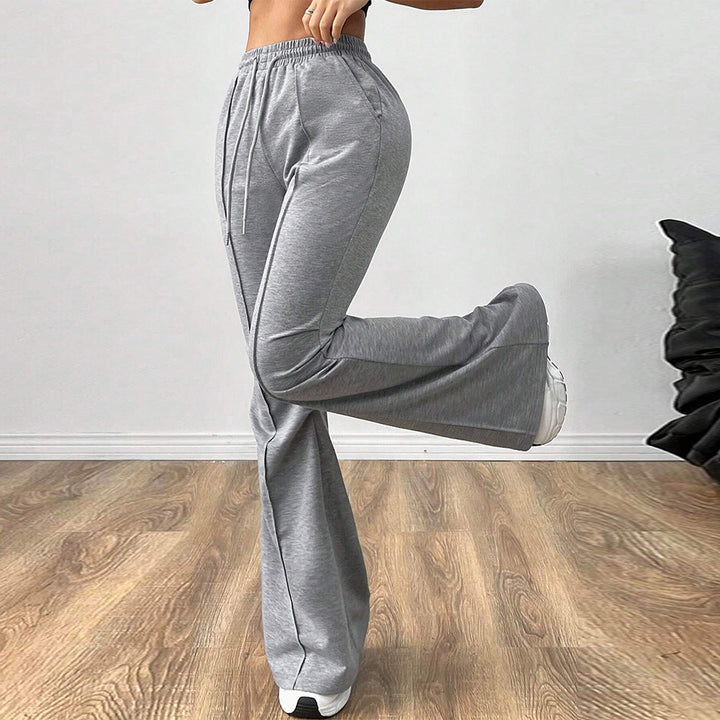 Pantalons de jogging larges pour femmes avec taille élastique et jambe évasée Chic & Stil
