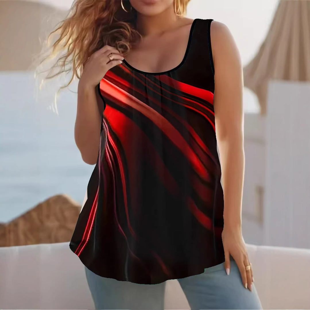 Ladies Elegant Sleeveless Top with Modern Wave Design Lune London